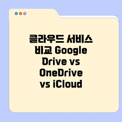 클라우드 서비스 비교: Google Drive vs OneDrive vs iCloud