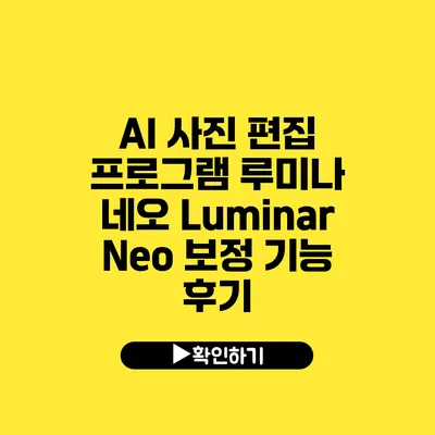 AI 사진 편집 프로그램 루미나 네오 Luminar Neo 보정 기능 후기