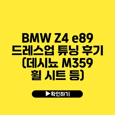 BMW Z4 e89 드레스업 튜닝 후기 (데시뇨 M359 휠 시트 등)