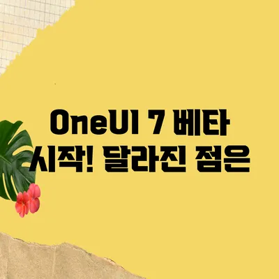 OneUI 7 베타 시작! 달라진 점은?