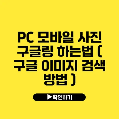 PC 모바일 사진 구글링 하는법 ( 구글 이미지 검색 방법 )