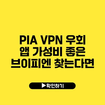 PIA VPN 우회 앱 가성비 좋은 브이피엔 찾는다면?