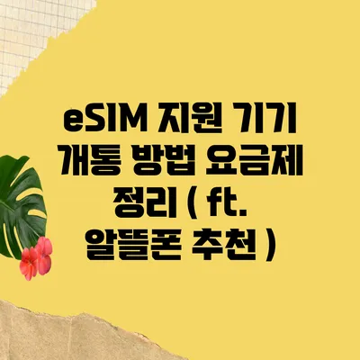 eSIM 지원 기기 개통 방법 요금제 정리 ( ft. 알뜰폰 추천 )