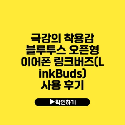 극강의 착용감 블루투스 오픈형 이어폰 링크버즈(LinkBuds) 사용 후기