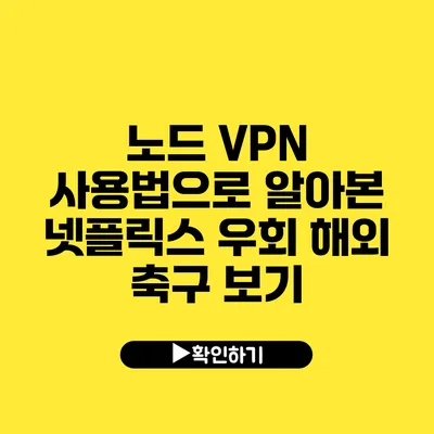 노드 VPN 사용법으로 알아본 넷플릭스 우회 해외 축구 보기