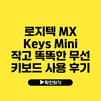 로지텍 MX Keys Mini 작고 똑똑한 무선 키보드 사용 후기