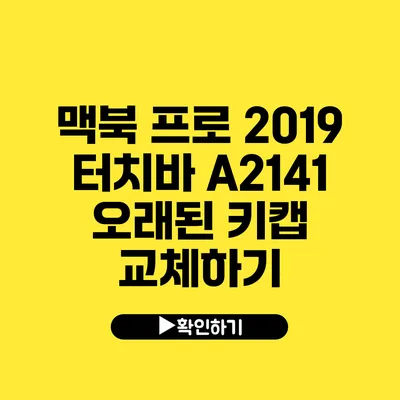 맥북 프로 2019 터치바 A2141 오래된 키캡 교체하기