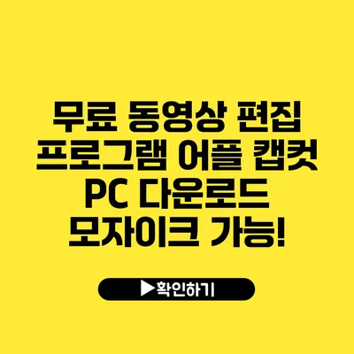 무료 동영상 편집 프로그램 어플 캡컷 PC 다운로드 모자이크 가능!