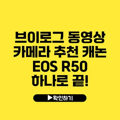 브이로그 동영상 카메라 추천 캐논 EOS R50 하나로 끝!