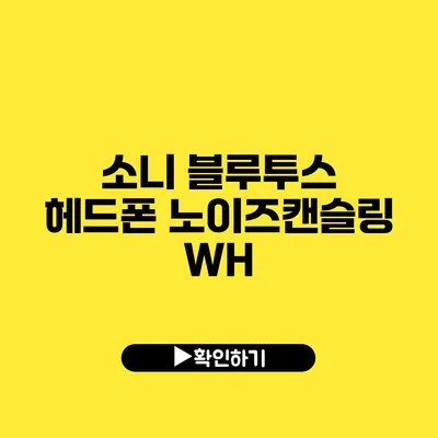 소니 블루투스 헤드폰 노이즈캔슬링 WH