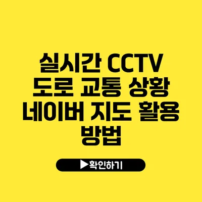 실시간 CCTV 도로 교통 상황 네이버 지도 활용 방법