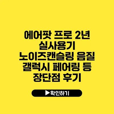 에어팟 프로 2년 실사용기 노이즈캔슬링 음질 갤럭시 페어링 등 장단점 후기