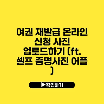 여권 재발급 온라인 신청 사진 업로드하기 (ft. 셀프 증명사진 어플 )