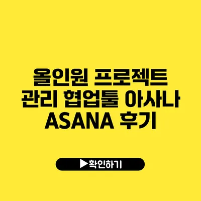 올인원 프로젝트 관리 협업툴 아사나 ASANA 후기