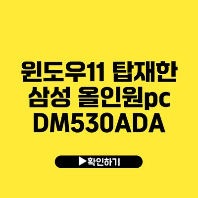 윈도우11 탑재한 삼성 올인원pc DM530ADA