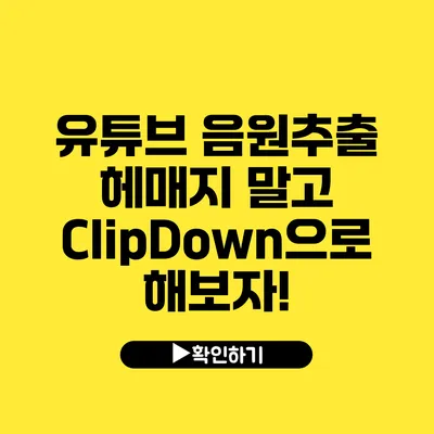 유튜브 음원추출 헤매지 말고 ClipDown으로 해보자!