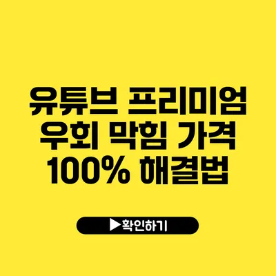 유튜브 프리미엄 우회 막힘 가격 100% 해결법