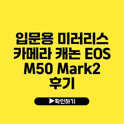 입문용 미러리스 카메라 캐논 EOS M50 Mark2 후기