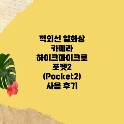 적외선 열화상 카메라 하이크마이크로 포켓2 (Pocket2) 사용 후기