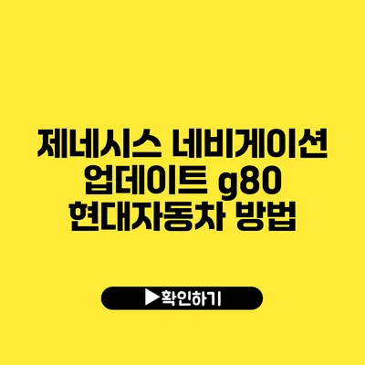 제네시스 네비게이션 업데이트 g80 현대자동차 방법