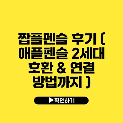 짭플펜슬 후기 ( 애플펜슬 2세대 호환 & 연결 방법까지 )