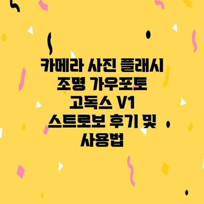 카메라 사진 플래시 조명 가우포토 고독스 V1 스트로보 후기 및 사용법