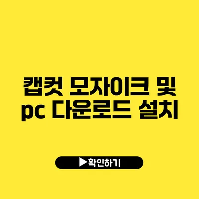 캡컷 모자이크 및 pc 다운로드 설치