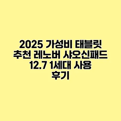 2025 가성비 태블릿 추천 레노버 샤오신패드 12.7 1세대 사용 후기