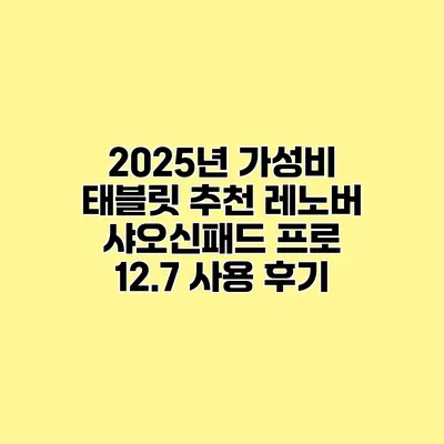 2025년 가성비 태블릿 추천 레노버 샤오신패드 프로 12.7 사용 후기