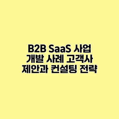 B2B SaaS 사업 개발 사례 고객사 제안과 컨설팅 전략