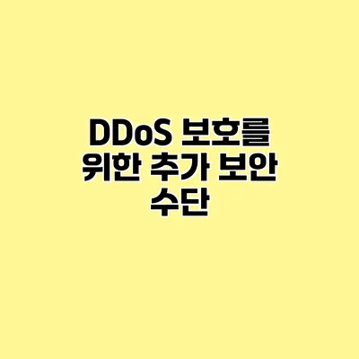 DDoS 보호를 위한 추가 보안 수단