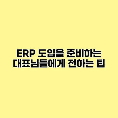 ERP 도입을 준비하는 대표님들에게 전하는 팁