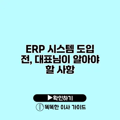 ERP 시스템 도입 전, 대표님이 알아야 할 사항