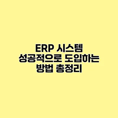 ERP 시스템 성공적으로 도입하는 방법 총정리