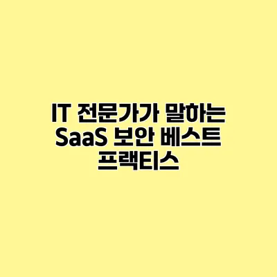 IT 전문가가 말하는 SaaS 보안 베스트 프랙티스