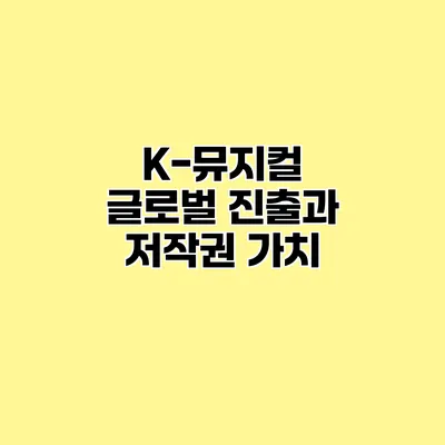 K-뮤지컬 글로벌 진출과 저작권 가치