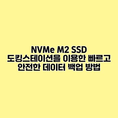 NVMe M2 SSD 도킹스테이션을 이용한 빠르고 안전한 데이터 백업 방법