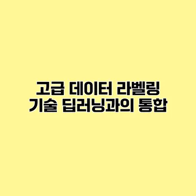 고급 데이터 라벨링 기술 딥러닝과의 통합