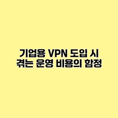 기업용 VPN 도입 시 겪는 운영 비용의 함정