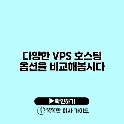 다양한 VPS 호스팅 옵션을 비교해봅시다