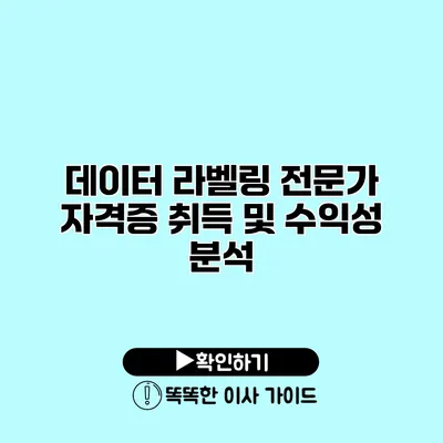 데이터 라벨링 전문가 자격증 취득 및 수익성 분석