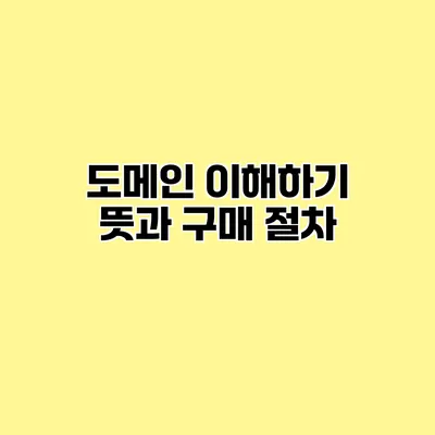 도메인 이해하기 뜻과 구매 절차