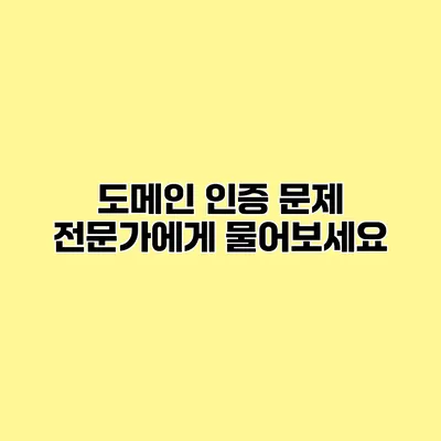 도메인 인증 문제 전문가에게 물어보세요