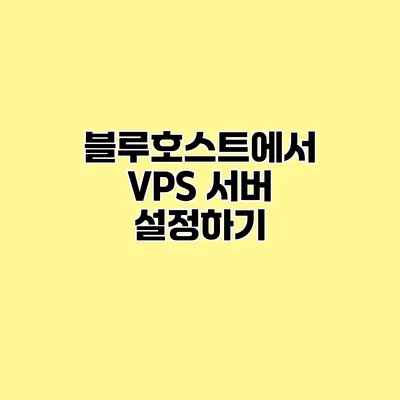 블루호스트에서 VPS 서버 설정하기