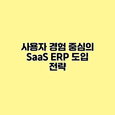 사용자 경험 중심의 SaaS ERP 도입 전략