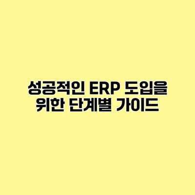 성공적인 ERP 도입을 위한 단계별 가이드