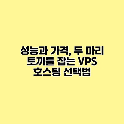 성능과 가격, 두 마리 토끼를 잡는 VPS 호스팅 선택법