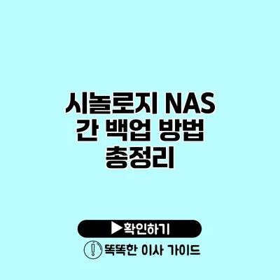 시놀로지 NAS 간 백업 방법 총정리