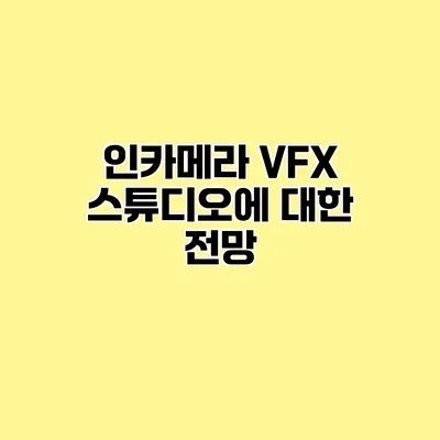 인카메라 VFX 스튜디오에 대한 전망