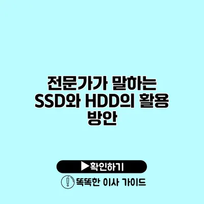 전문가가 말하는 SSD와 HDD의 활용 방안